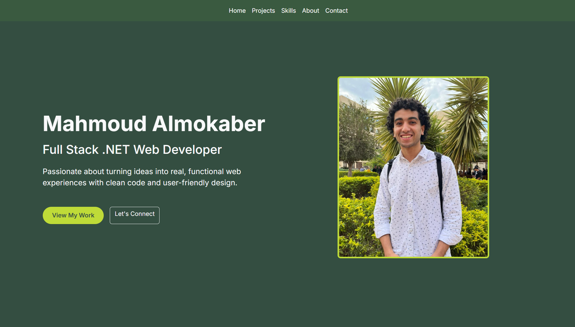 a portfolio website